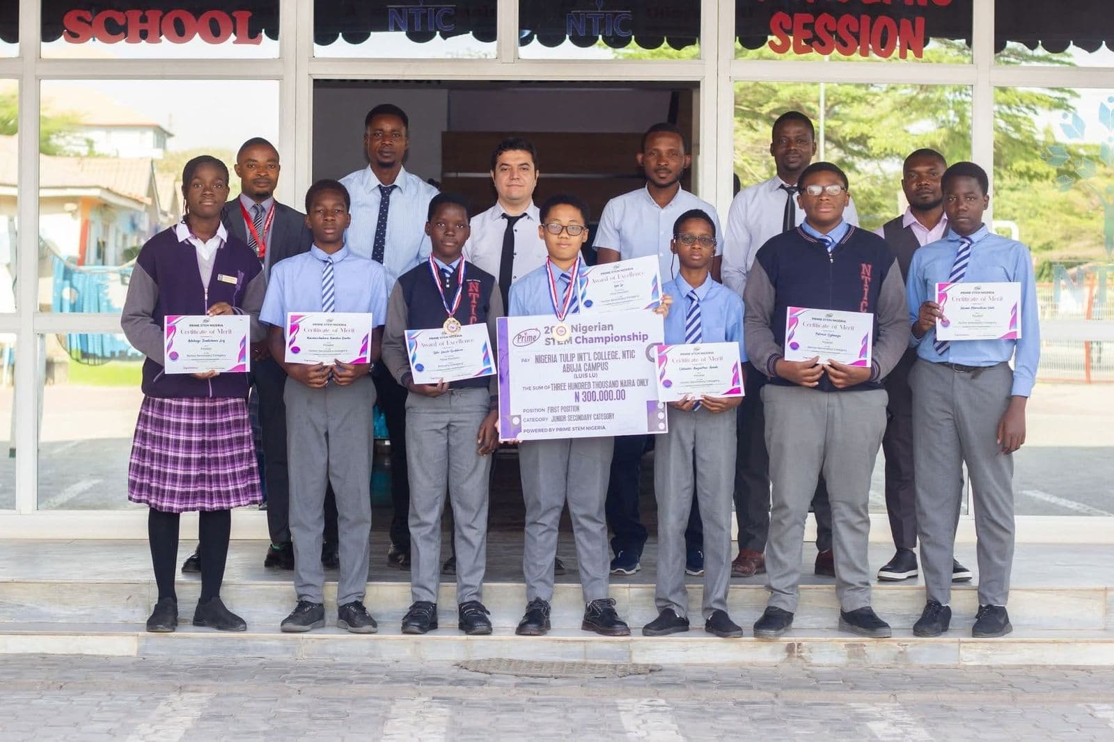 STEM Kids Championship winners with awards
